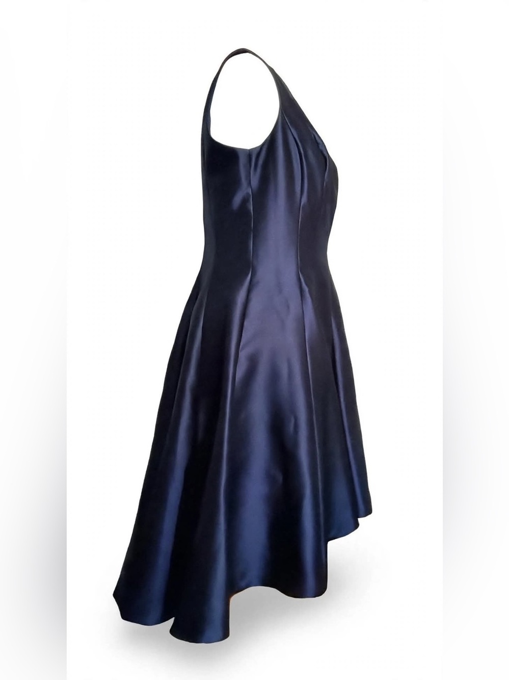 Badgley Mischka Midnight Navy Sleeveless Flared Midi Dress. Size 12